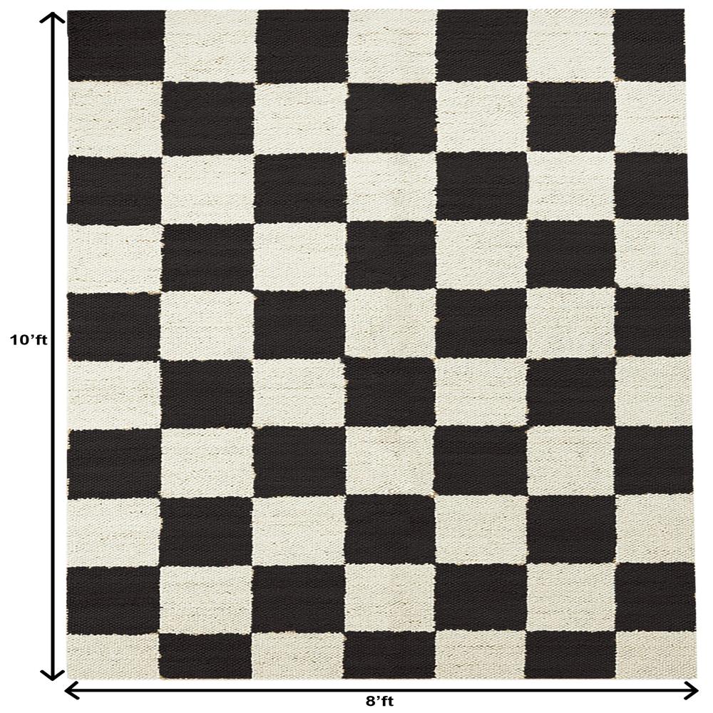TAITAL Black & White Checkerboard Rug