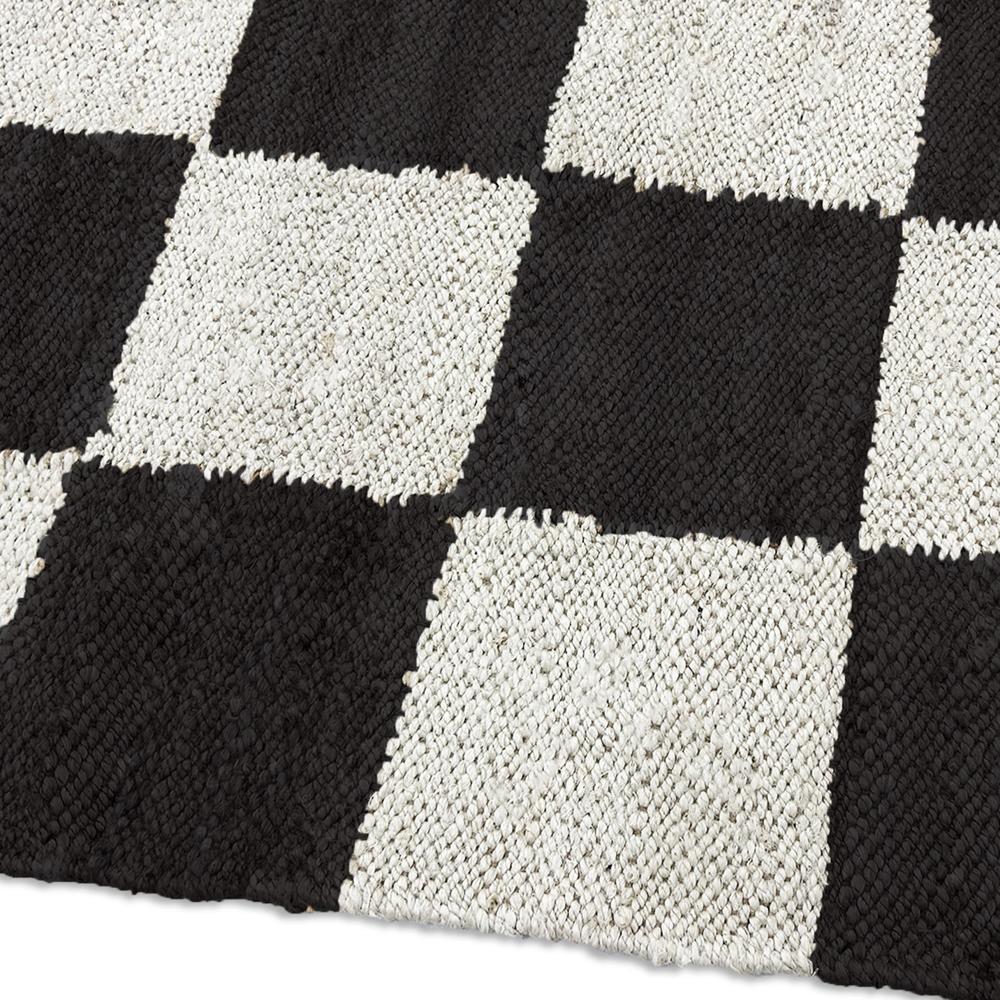 TAITAL Black & White Checkerboard Rug