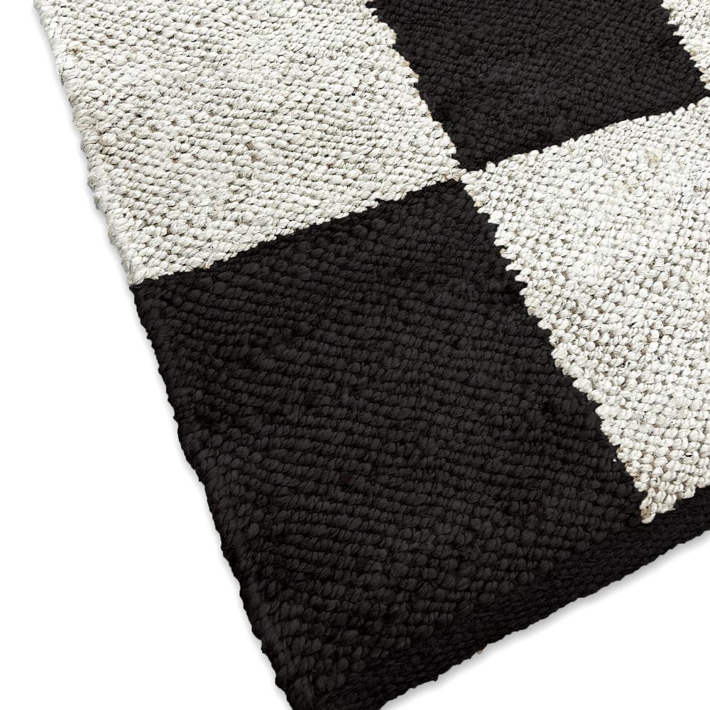 TAITAL Black & White Checkerboard Rug