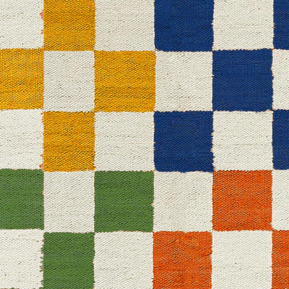 TAITAL Multi-Color Four-Block Checkered Rug