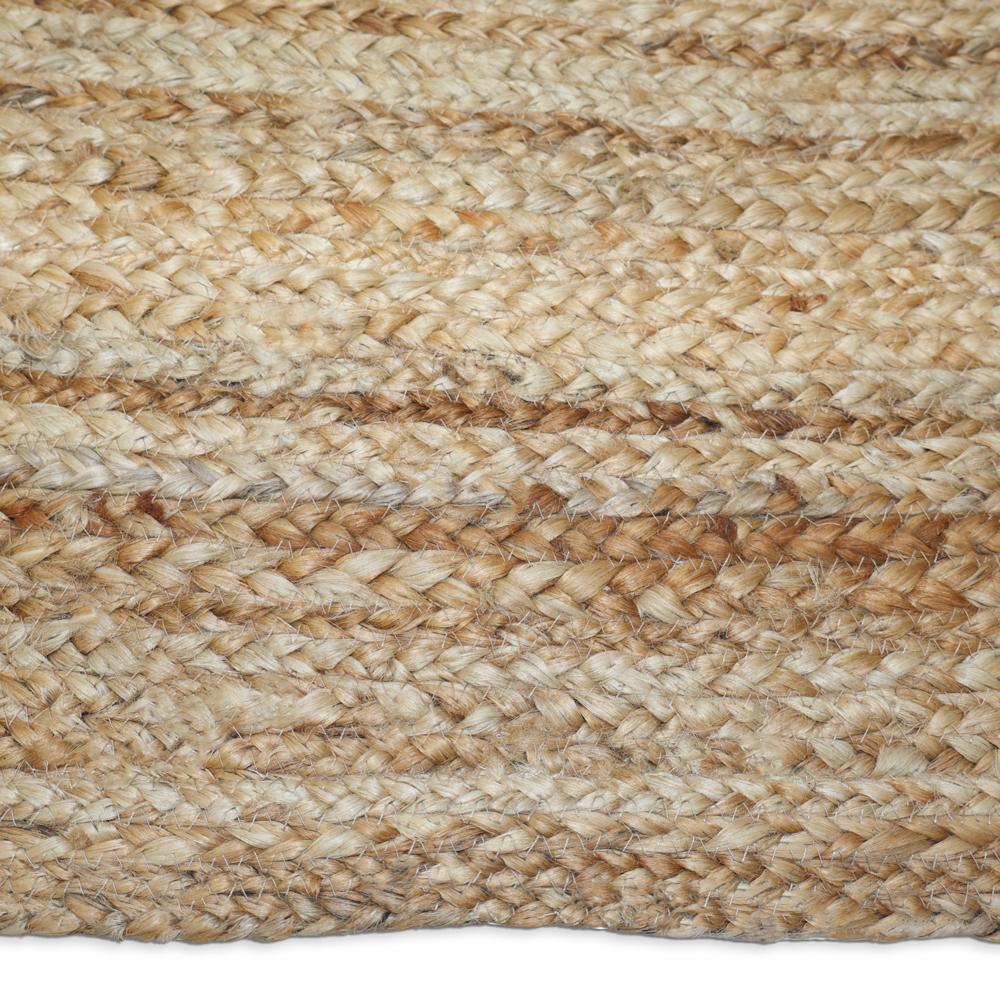 Handmade Geometric Jute Area Rug in Emerald Green, White, and Natural Tan