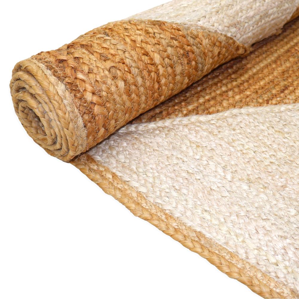 Hand Braided Pink Jute Runner Rug with Geometric Triangle Pattern