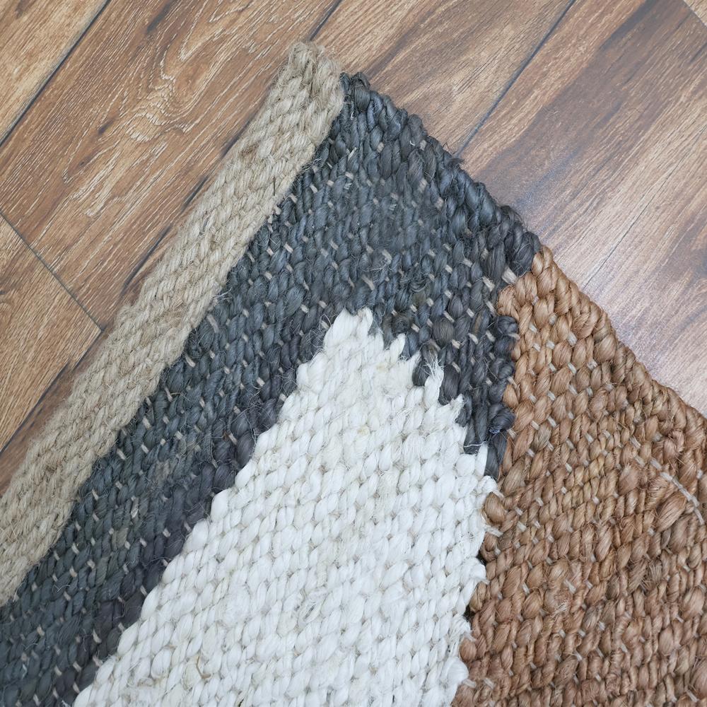 Handmade Geometric Jute Area Rug in Charcoal Grey