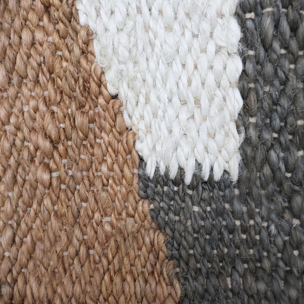 Handmade Geometric Jute Area Rug in Charcoal Grey