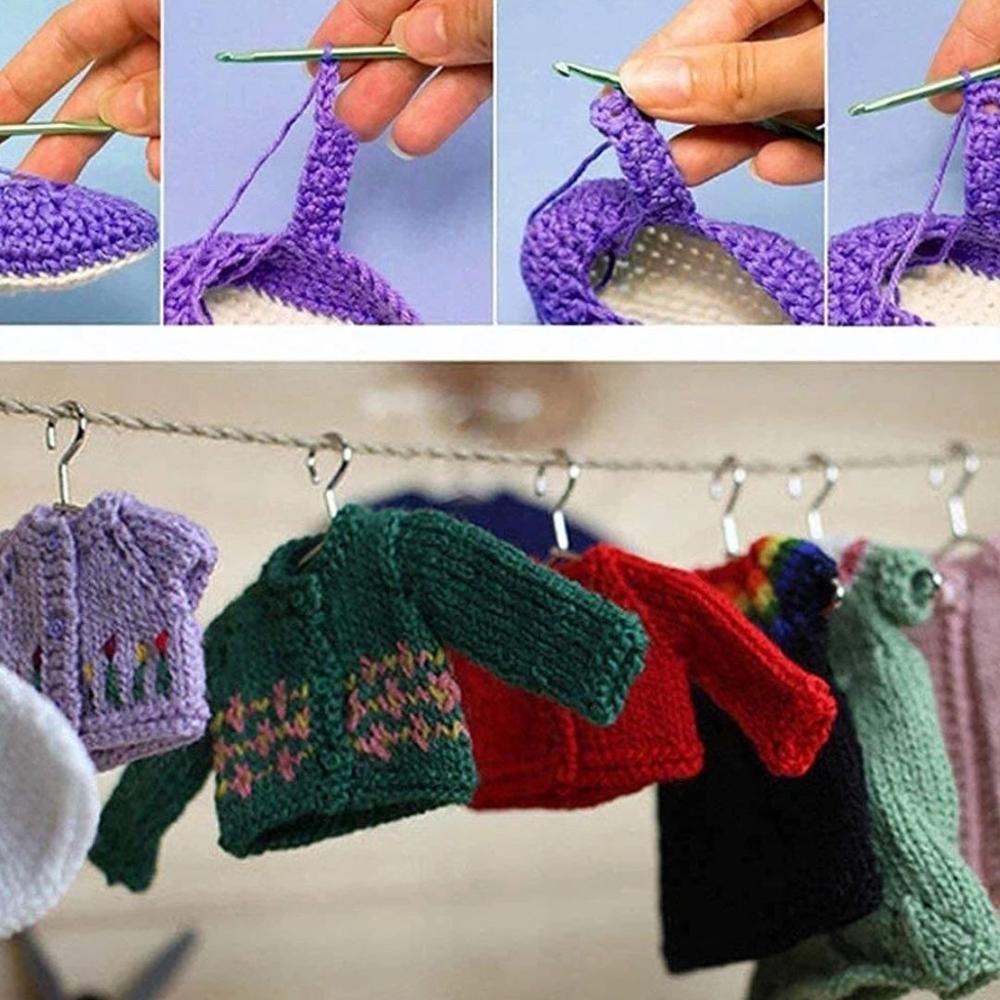 12 Pcs Aluminum Crochet Hook Needle Set, Multicolor Knitting Hooks for Yarn, Wool, DIY Craft