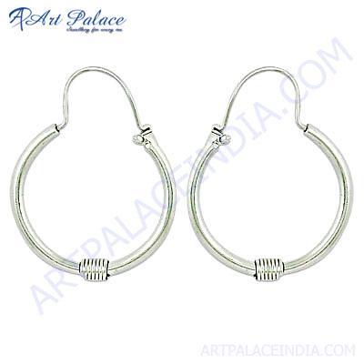 कूल सादा चांदी की बालियां