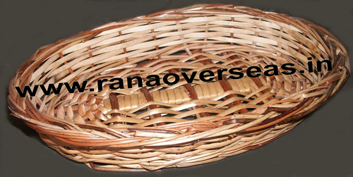 Brown Bamboo Baskets In Oval Design