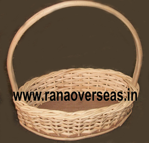Cream Hanging Bamboo Baskets In Oval Design
