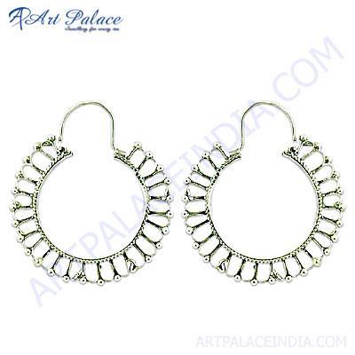 अद्वितीय सुंदर सादा चांदी की बालियां