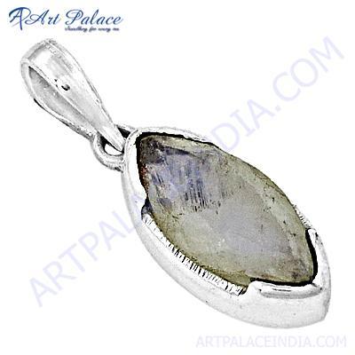 फेमस स्टाइल रेनबो मूनस्टोन रत्न सिल्वर पेंडेंट