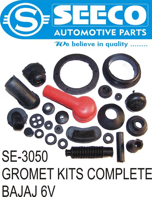 Grommet Kit Complete - 6-8 Millimeter Thickness, 100-200 Grams Weight | Polished Finish, Durable Rubber Components