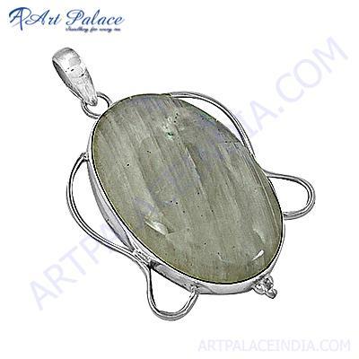 New Arrival Rainbow Moonstone Gemstone Silver Pendant