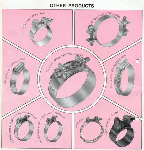Silver Double Bolt Hose Clamps