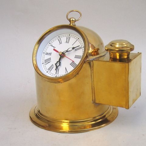 NAUTICAL BRASS BINNACLE CLOCK 8"
