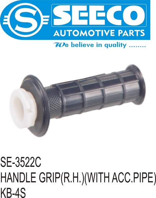 R.H. HANDLE GRIP WITH ACC. PIPE - Rubber & Plastic , For Two Wheeler, Powder Coated Finish, Weight Range: 10-50 Grams, Durable and Ergonomic Design