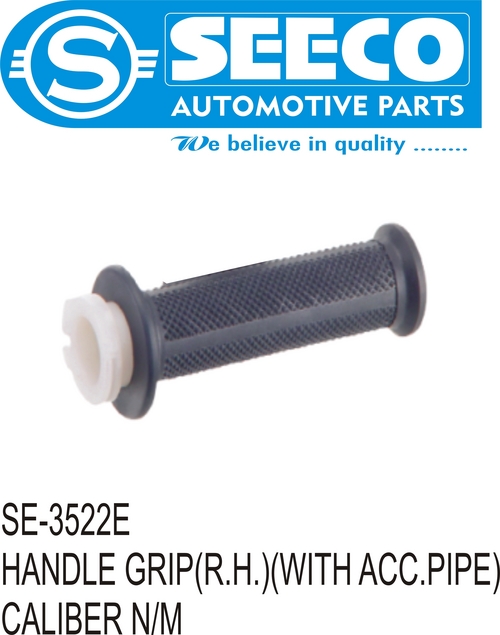R.H. HANDLE GRIP WITH ACC. PIPE - Rubber & Plastic, 10-70 Grams | Designed for Two Wheelers, Powder Coated Finish for Durability