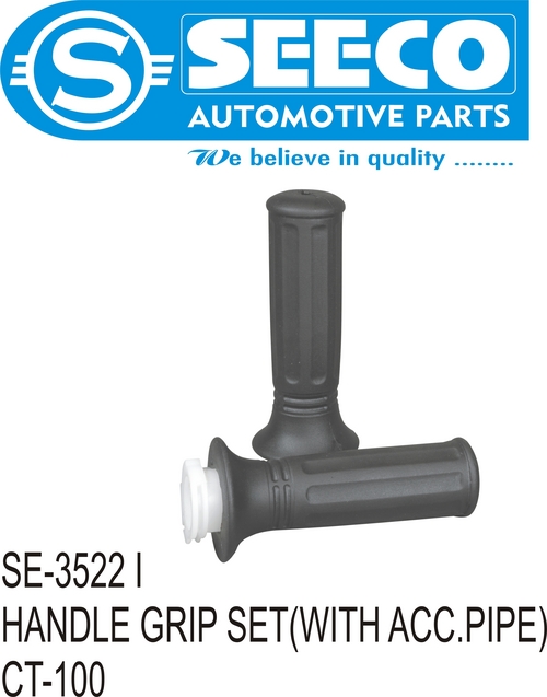 HANDLE GRIP WITH ACC. PIPE - Mild Steel, Stainless Steel, Rubber | Polished Finish, Working Life of 5-8 Years, Durable Design for Automotive Applications