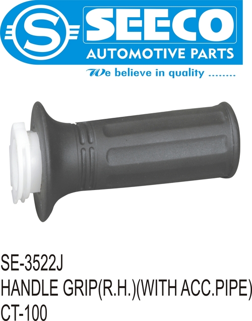 R.H. HANDLE GRIP SET (WITH ACC.PIPE) - Rubber & Plastic, 10-70 Grams | For Two Wheeler, Powder Coated Finish, Durable Performance