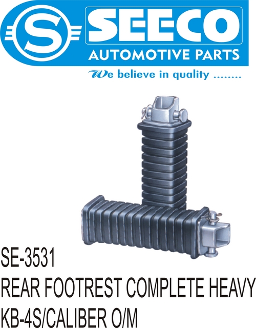 REAR FOOTREST COMPLETE HEAVY - Rubber Material, Weight 200-250 Grams, Working Life 5-10 Years | Wave Seal Lip Design, Heat Dissipation, Contaminant Exclusion