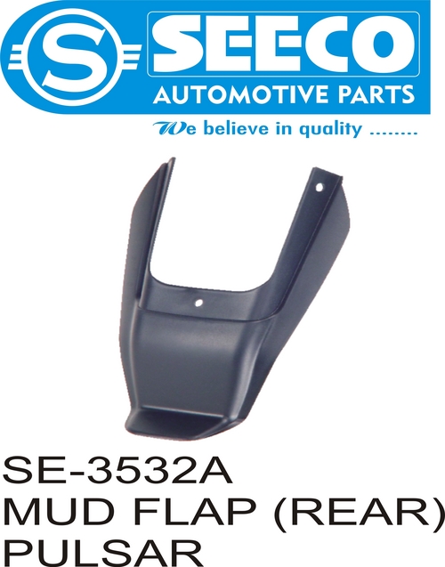 Mud Flap Rear - Black, 2-3 Millimeter Thickness | Lightweight Design, Durable Extruded Rubber