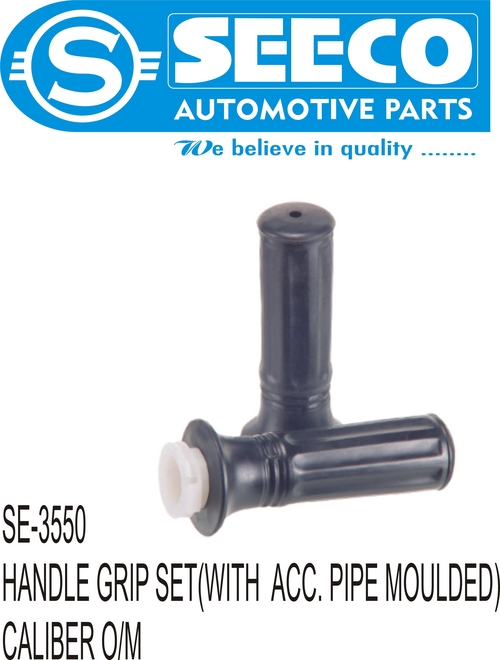 R.H. HANDLE GRIP SET (WITH ACC.PIPE) - Rubber & Plastic | For Two-Wheelers, Powder Coated Surface Treatment, Weighs 10-70 Grams
