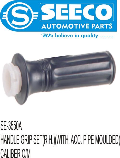 R.H. HANDLE GRIP SET (WITH ACC.PIPE) - Rubber & Plastic, 10-50 Grams | Powder Coated, Perfect for Two Wheeler Applications