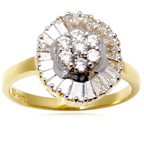 Designer Diamond Rings, Flower Diamond Gold Ring From India, Indian Gold Ring Designs Diamond Clarity: Fl