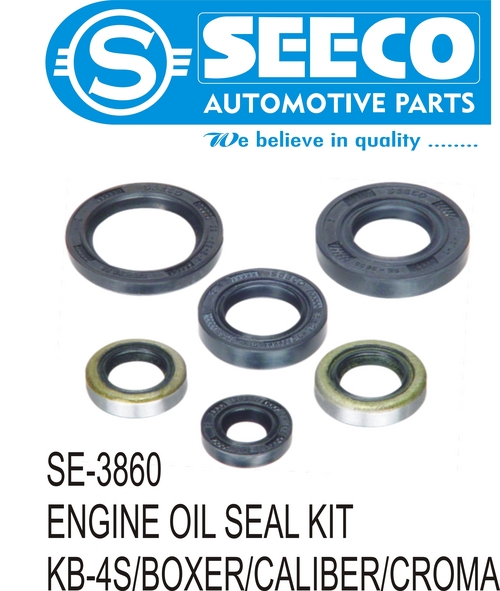 Engine Oil Seal Kit - Rubber & Steel, 50-300 Weight | Patented Wave Seal Lip Design, Polished Finish, Ideal for Automotive Use