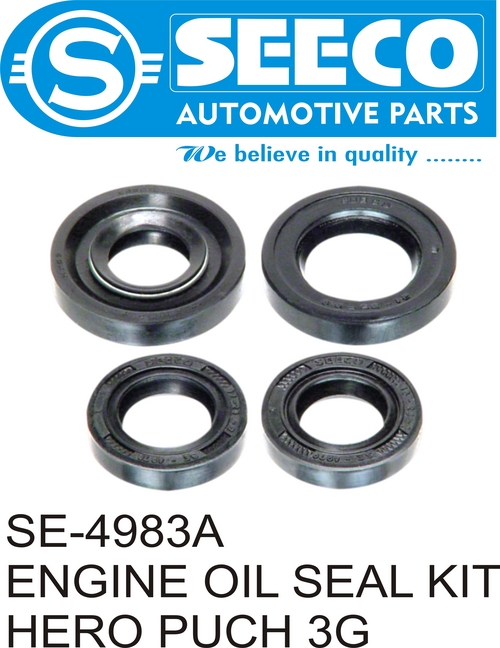 ENGINE OIL SEAL KIT - PU & Rubber, Galvanized Finish, Polished Surface Treatment | Wave Seal Lip Design, 9-10 Years Working Life