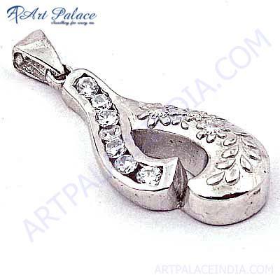 नवीनतम शैली क्यूबिक जिरकोनिया स्टर्लिंग सिल्वर पेंडेंट