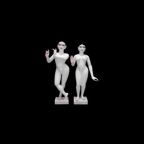 Light Weight Iskcon Radha Krishna Marble Statue