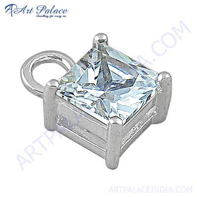 Sensational Cubic Zirconia Sterling Silver Pendant
