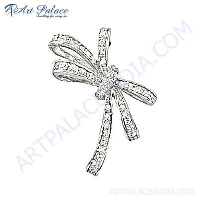 Sensational Cubic Zirconia Gemstone Sterling Silver Pendant