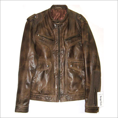 डिजाइनर भूरे रंग की चर्मपत्र जैकेट