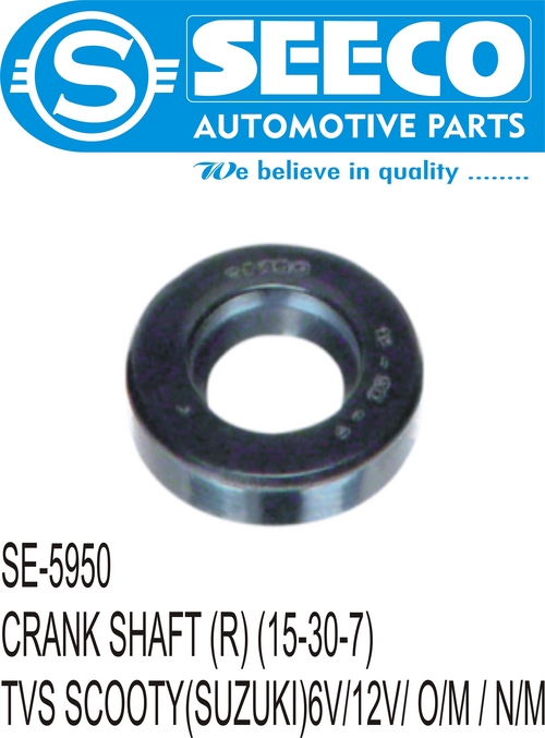 CRANK SHAFT - PU & Rubber, 50-110 Grams | Wave Seal Lip Design for Lubricant Retention, Contaminant Exclusion, and Pressure Confinement
