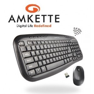Amkette वायरलेस डेस्कटॉप कीबोर्ड माउस कॉम्बो