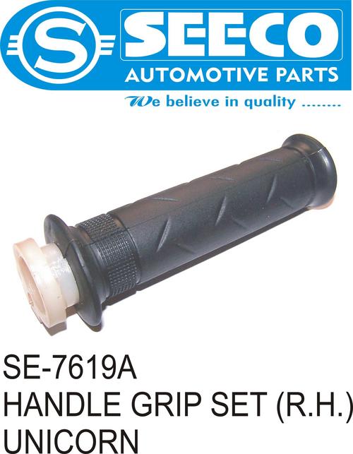 HANDLE GRIP SET (R.H.) - Rubber and Plastic Material, Weight 10-70 Grams | Powder Coated Finish, Designed for Two-Wheeler Use