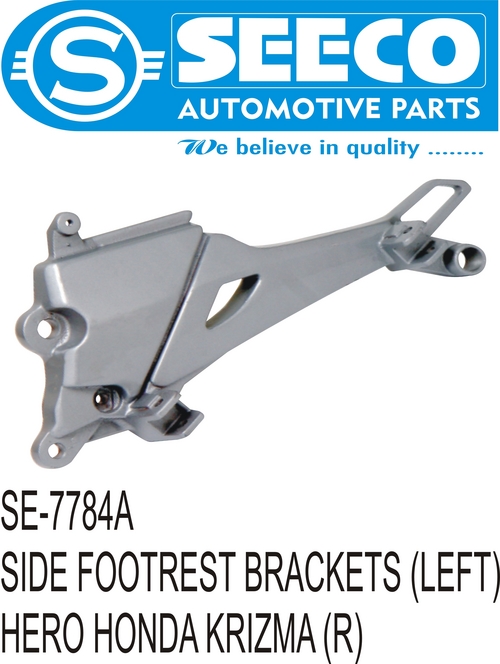 SIDE FOOTREST BRACKETS (LEFT) - Mild Steel & Stainless Steel, 200-350 Grams Weight | Polished Finish, 5-10 Years Working Life
