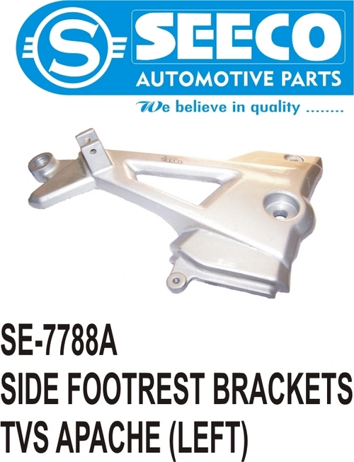 SIDE FOOTREST BRACKETS (LEFT) - Mild Steel, Stainless Steel | Polished Finish, Weight: 200-350g, Working Life: 5-10 Years, Durable Design