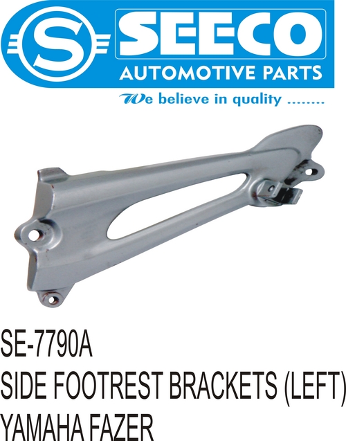 SIDE FOOTREST BRACKETS (LEFT) - Mild Steel, 20.3 x 14.5 x 7.9 cm | Polished Finish, Weight: 400-450 Grams, Working Life: 5-10 Years