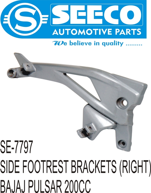 SIDE FOOTREST BRACKETS (LEFT) - Mild Steel, Dimensions: 20.3 x 14.5 x 7.9 cm, Weight: 400-450 Grams | Polished Finish, 5-10 Years Working Life