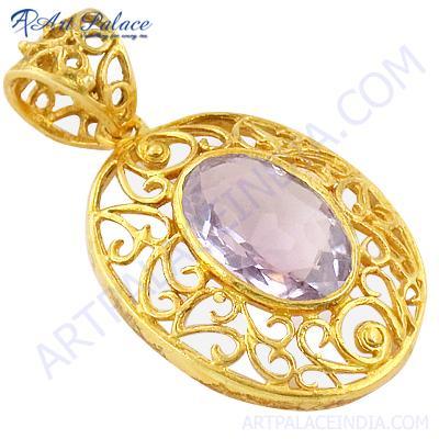 झल्लाहट काम डिजाइनर सोना मढ़वाया चांदी नीलम के साथ लटकन