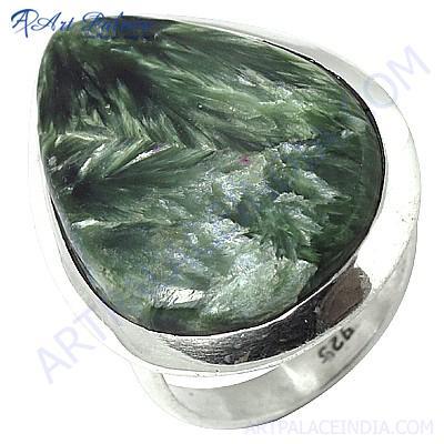 हॉट वर्ल्ड लार्ज जैस्पर जेमस्टोन सिल्वर रिंग