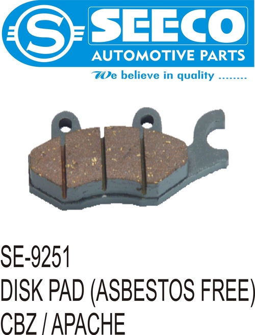 DISK PAD (ASBESTOS FREE) - Sintered Carbon Metallic & Semi-Metallic Materials, 180-490 Grams | High Thermal Stability, Anti-Squeak Properties