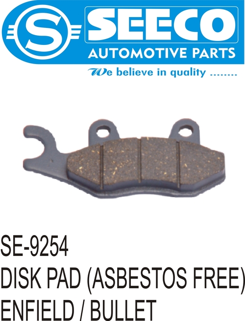 DISK PAD (ASBESTOS FREE) - Sintered Carbon Metallic & Semi-Metallic Materials | High Thermal Stability, Low Fade, Anti-Squeak Properties