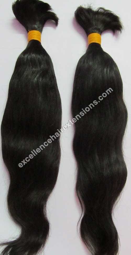 Remy Single Drawn Hair - 14 Inch, Black Human Hair | Tangle Free, Natural Look, Soft and Silky, Easy to Wear, For Women and Girls