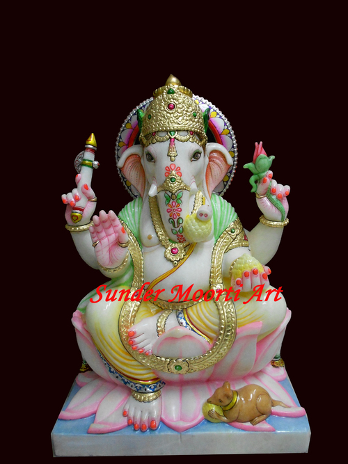 धोने योग्य संगमरमर की गणेश प्रतिमा
