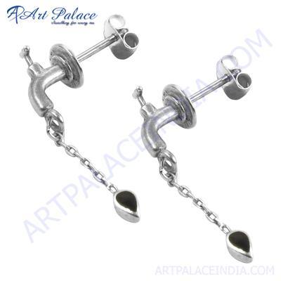 न्यू टैप स्टाइल प्लेन सिल्वर इयररिंग्स