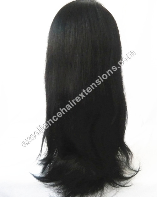 Virgin Indian Remy Lace Wig - Human Hair, 14 Inch Length, Black Color | Silky Natural Look, Tangle Free, Over 35 Textures Available