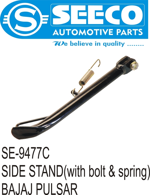 SIDE STAND (WITH BOLT & SPRING) - Steel Material, 50-100 Grams Weight | Designed for Two-Wheelers, Polished Finish for Enhanced Durability